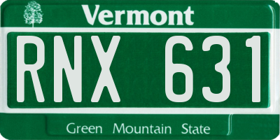 VT license plate RNX631