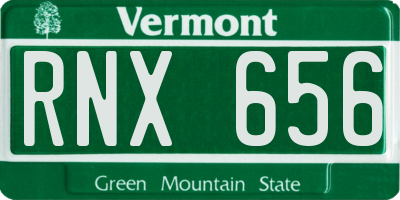 VT license plate RNX656