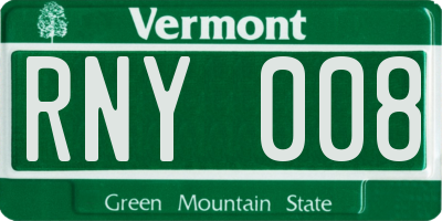 VT license plate RNY008