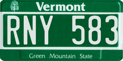 VT license plate RNY583