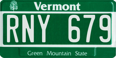 VT license plate RNY679