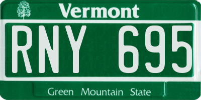 VT license plate RNY695
