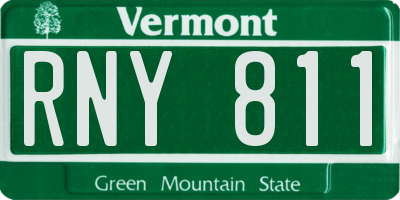 VT license plate RNY811
