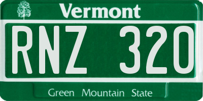 VT license plate RNZ320
