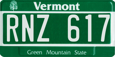 VT license plate RNZ617