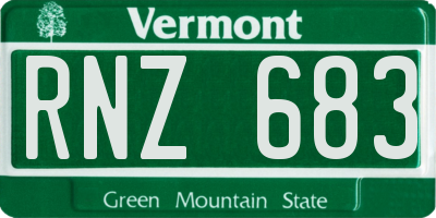 VT license plate RNZ683