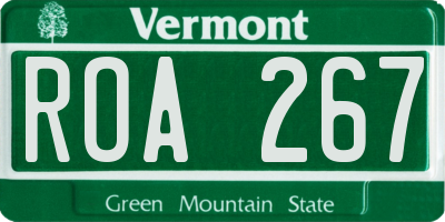 VT license plate ROA267