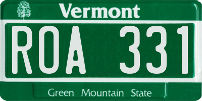 VT license plate ROA331