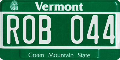 VT license plate ROB044