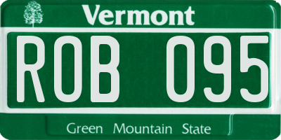 VT license plate ROB095