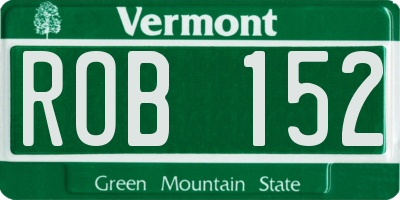 VT license plate ROB152