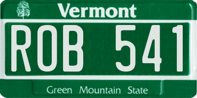 VT license plate ROB541