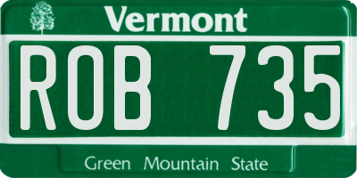 VT license plate ROB735