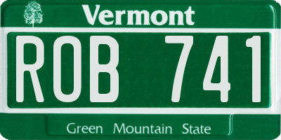 VT license plate ROB741