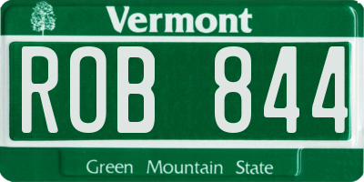 VT license plate ROB844