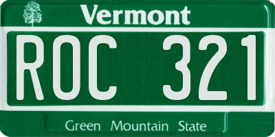 VT license plate ROC321