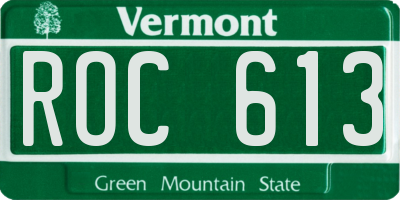 VT license plate ROC613