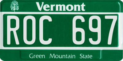 VT license plate ROC697
