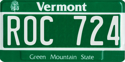 VT license plate ROC724