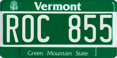 VT license plate ROC855