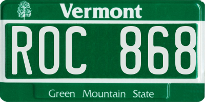 VT license plate ROC868