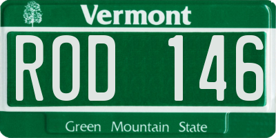 VT license plate ROD146