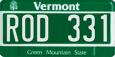 VT license plate ROD331
