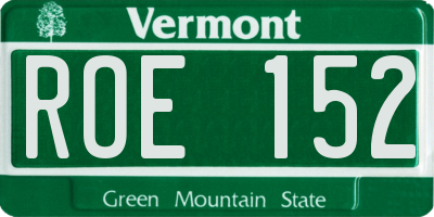 VT license plate ROE152
