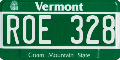 VT license plate ROE328