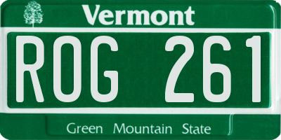 VT license plate ROG261