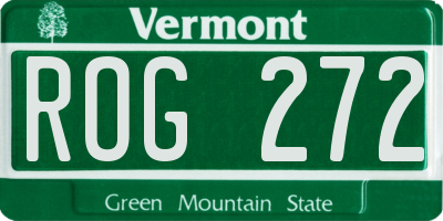 VT license plate ROG272