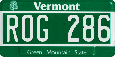 VT license plate ROG286