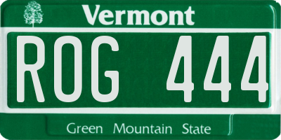 VT license plate ROG444