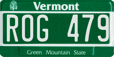 VT license plate ROG479