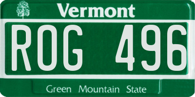 VT license plate ROG496