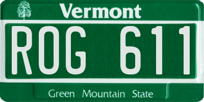 VT license plate ROG611