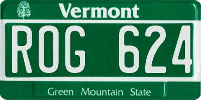 VT license plate ROG624