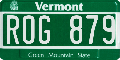 VT license plate ROG879