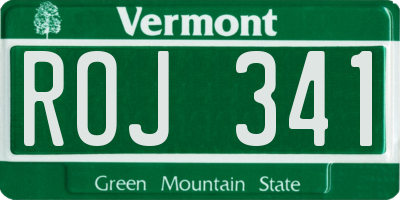 VT license plate ROJ341