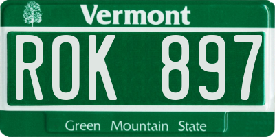 VT license plate ROK897