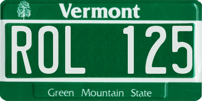 VT license plate ROL125