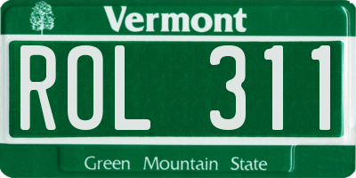 VT license plate ROL311