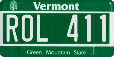 VT license plate ROL411