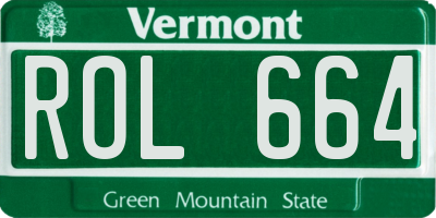 VT license plate ROL664