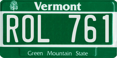 VT license plate ROL761