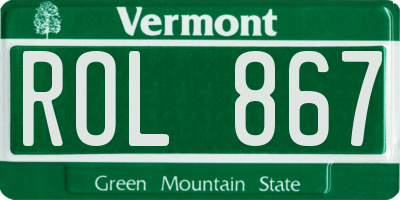 VT license plate ROL867