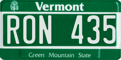 VT license plate RON435