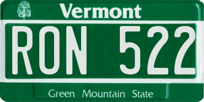 VT license plate RON522