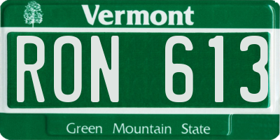VT license plate RON613