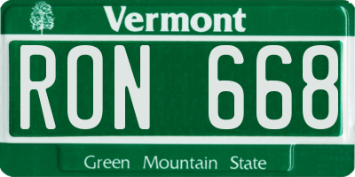 VT license plate RON668